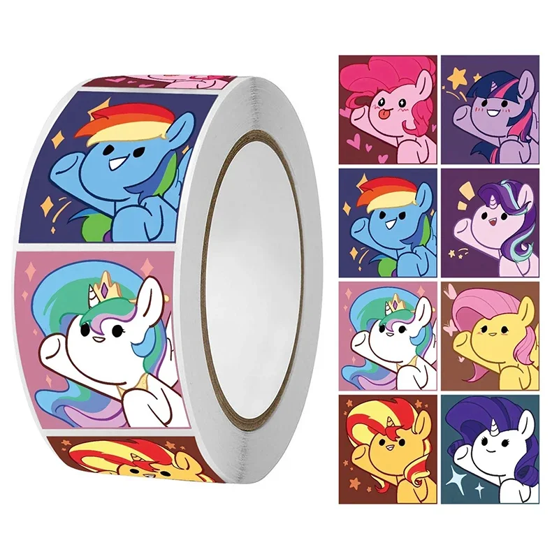 500pcs/Roll My Little Pony Twilight Sparkle Cute Cartoon Stickers DIY Creative Handmade Stickers for Children's Favorite Gifts