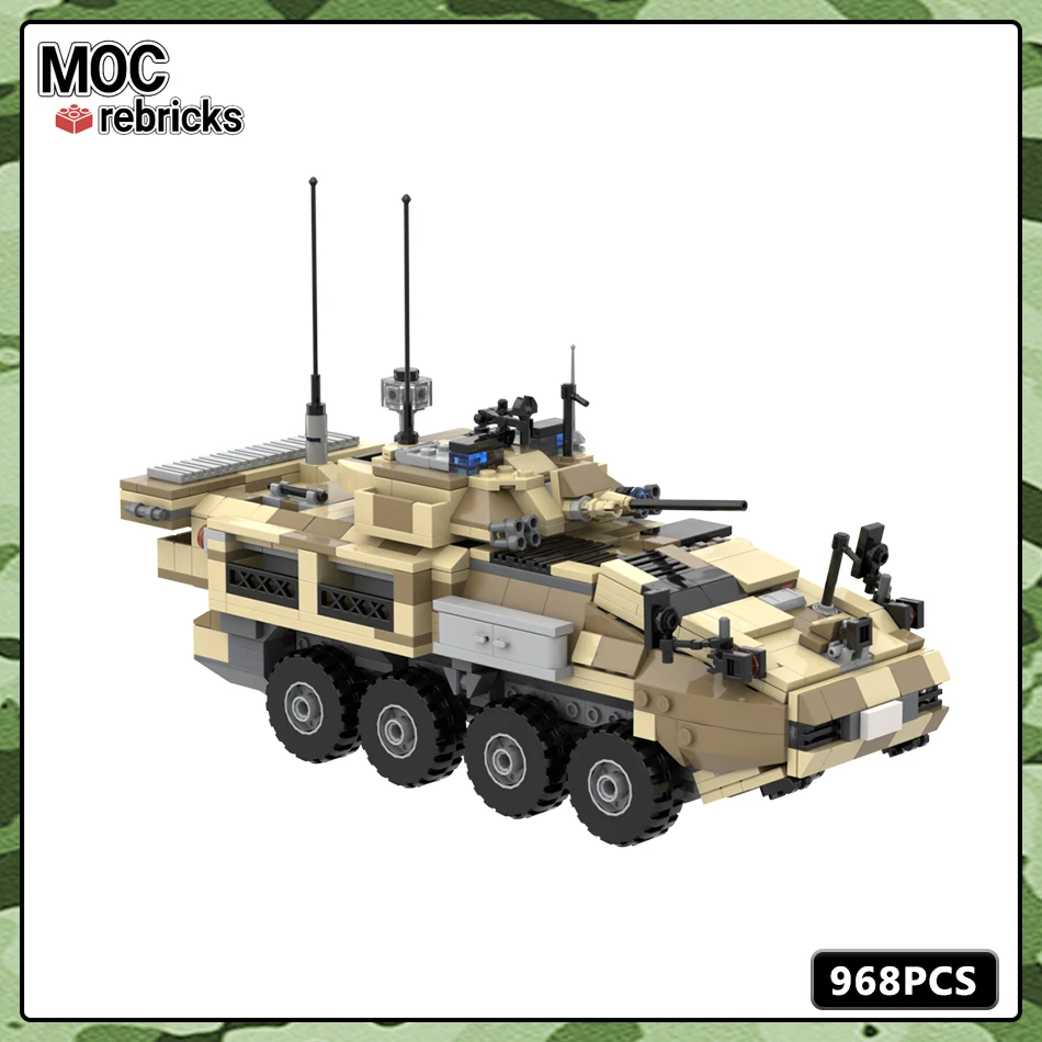 Military Series Canadian Army LAV 6.0 Wheeled Armored Vehicle MOC Bricks Building Block DIY Model Set Boy Toys Birthday Gifts