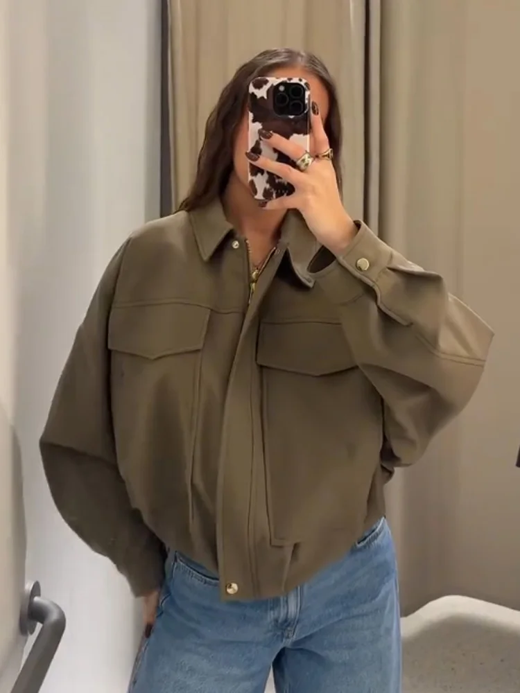 

HH женская осенняя повседневная куртка тонкий отложной воротник с карманом на молнии плиссированное пальто с украшением женское модное уличное пальто с длинными рукавами