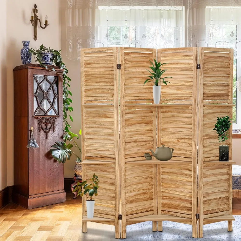 

Room Dividers for Bedroom Homes Screen Partition Natural 4 Panel Room Divider and Folding Privacy Screens Separator Home Decor