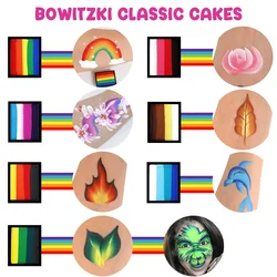 Bowitzki 10g One Stroke Face Paint Split Cakes Sponges Neon Rainbow Water Based Face Body Painting For Adults Hypoallergenicity