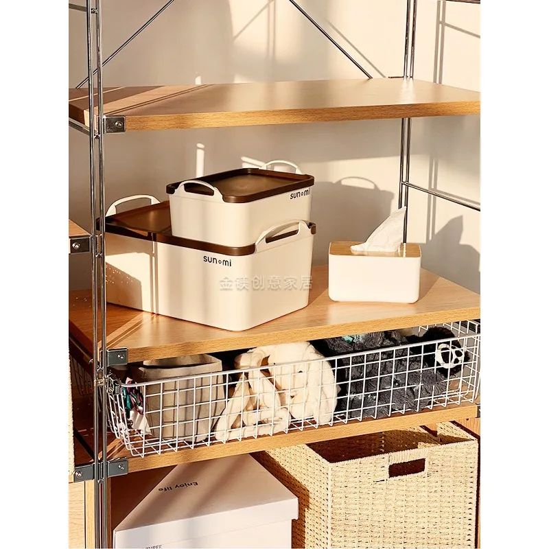 [41/51 Deep] Japanese-style open wardrobe, bedroom, coat rack, storage, household clothes hanging, multi-layer combination cabin