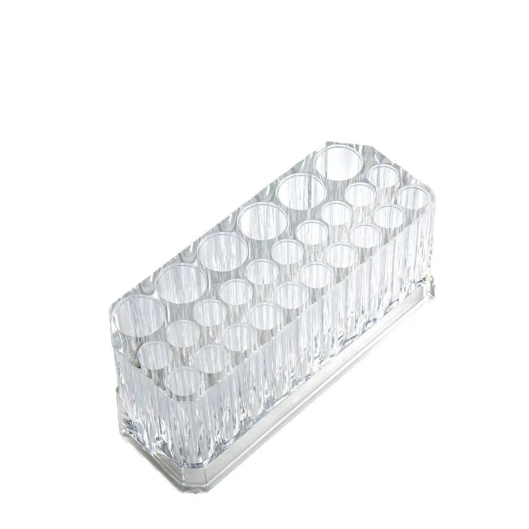 

26-Compartment Acrylic Nail Brush Organizer Practical Desktop Storage Box Nail Tool Organizer