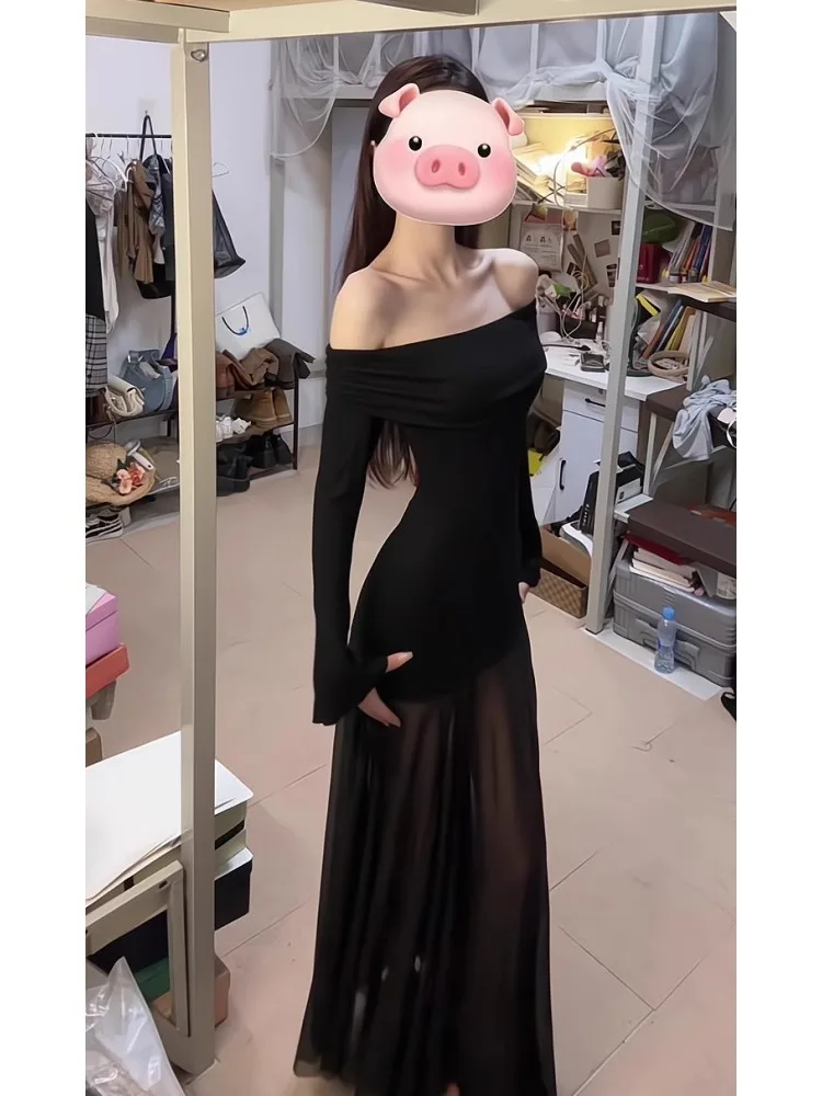 드레스 긴 소매 여성용 버건디 여름 모달 스파게티 스트랩 스모크드 사이드 슬릿 슬림핏 울트라 쇼트 밀레니엄 핫 걸 Y2K