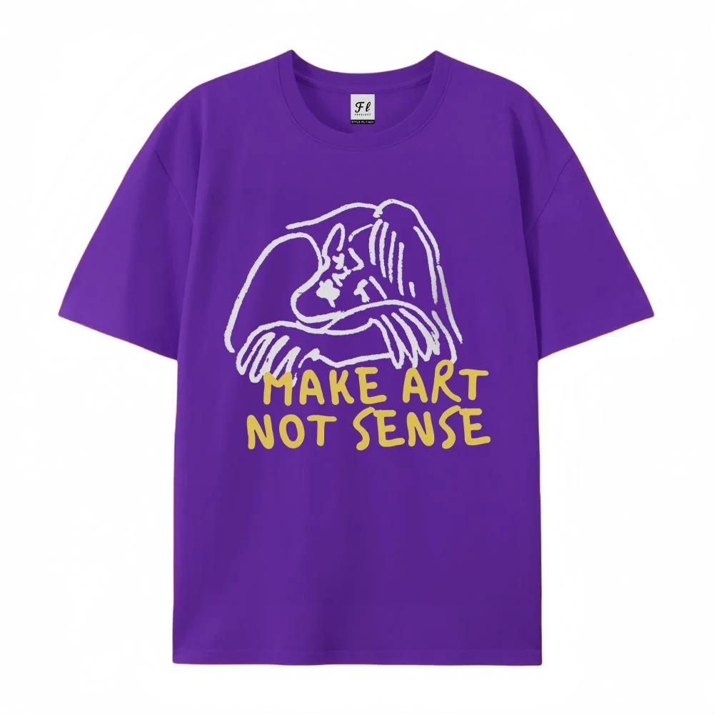 Womens Sloth Graphic T Shirts Make Art Letter Print Short Sleeve Casual Summer Cotton Tee Tops
