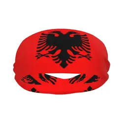 Flag Of Albania Elastic Hair Band Yoga Headband Makeup Hair Hoop Headwrap