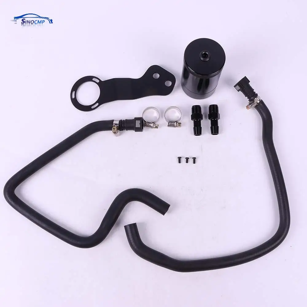 

1 Set PCV Baffled Oil Catch Can 1/2" Aluminum Barbed Fittings Gear Clamps Mounting Hardware Fits For 2016 Chevrolet Camaro SS