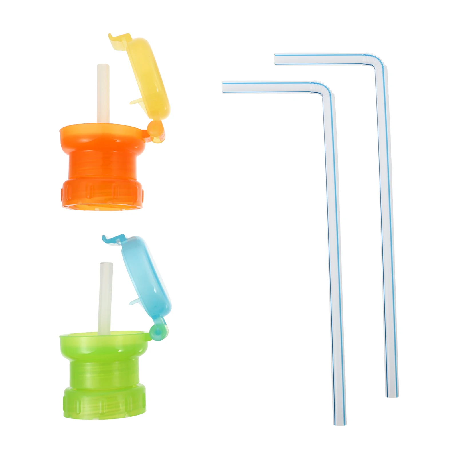 

2pcs Anti-spill Sippy Cup Lid for Newborn Baby Plastic Feeding Cap Leak Proof Straw Bottle Kids Home School Toddler Supplies