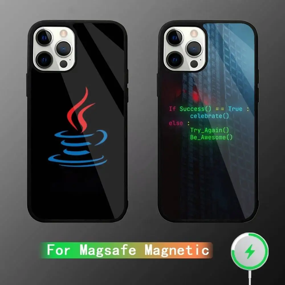 

Programming Languages Java Phone Case For iPhone 17,16,15,14,13,12,11,Pro,Max,Plus,Mini,SE4,Magnetic Magsafe Wireless Charging