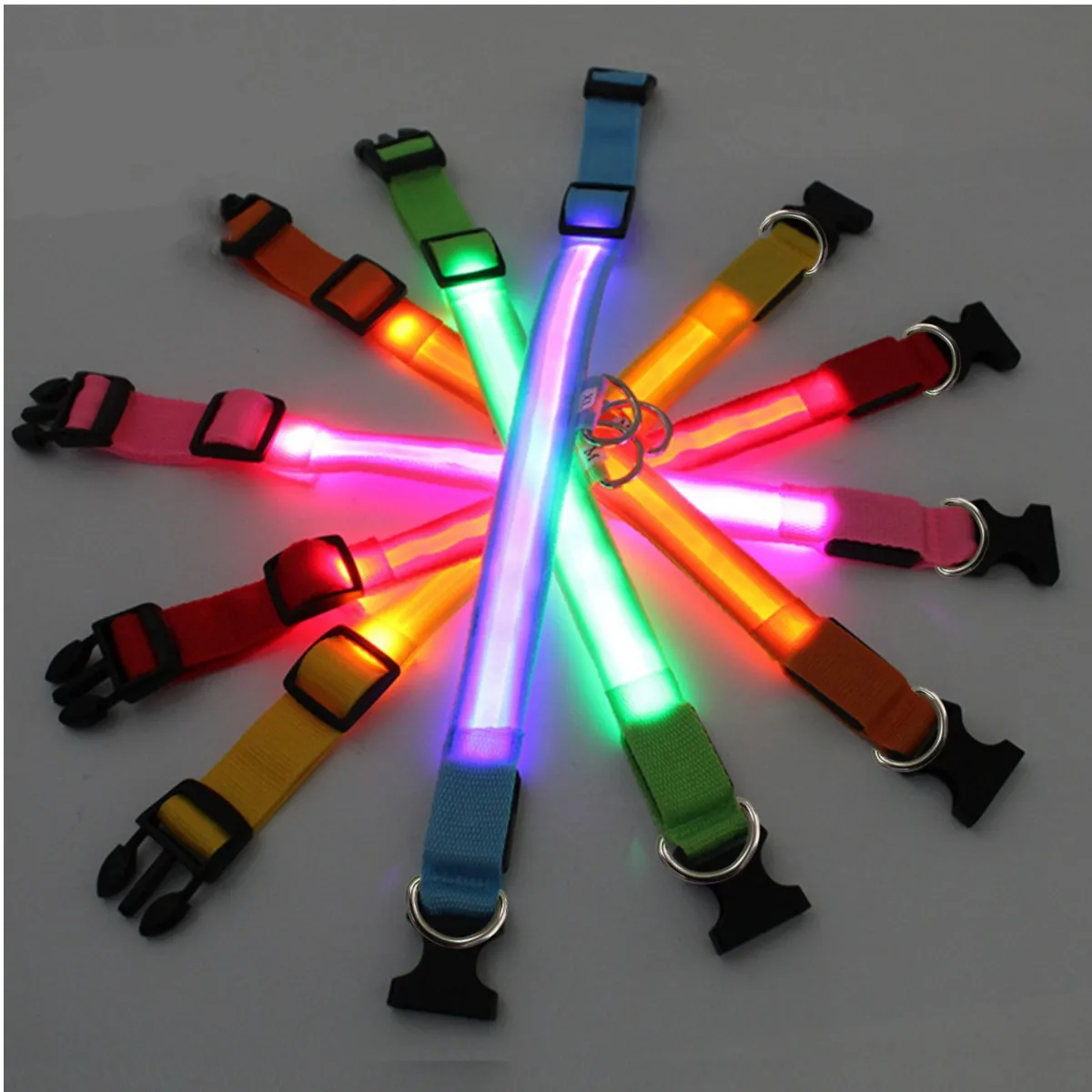 LED Glowing Dog Collar Adjustable Flashing Rechargea Luminous Collar Night Anti-Lost Dog Light HarnessFor Small Dog Pet Products