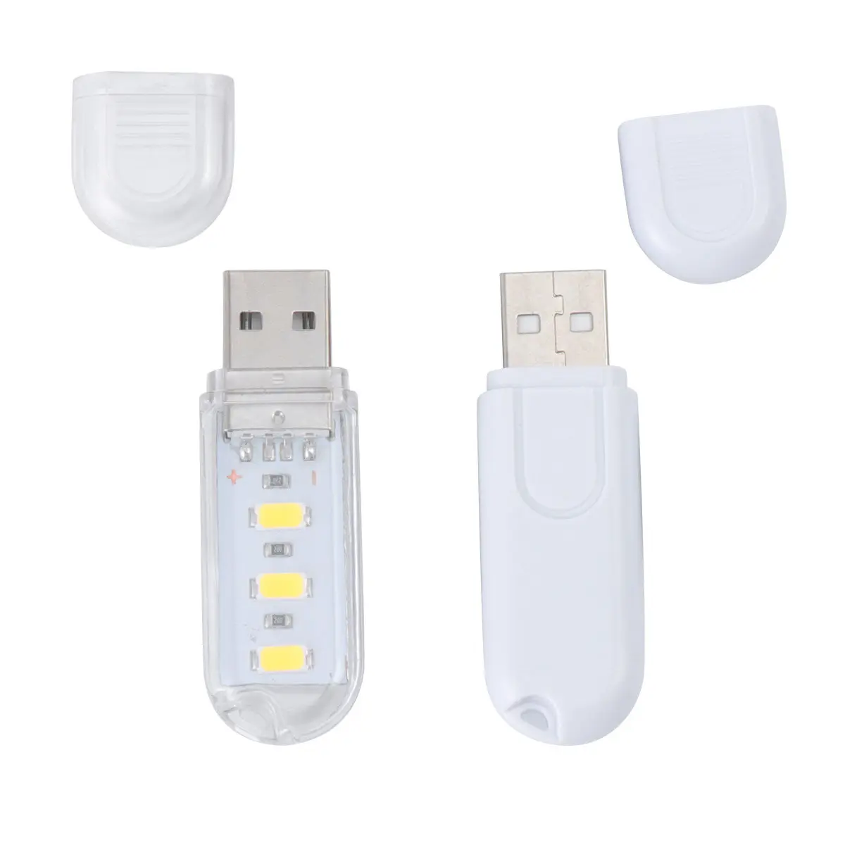 6Pcs USB Night Light Portable Mini USB Drive Type LED Keyboard Lamp Warm White Cold Light for Home Dorm School Use