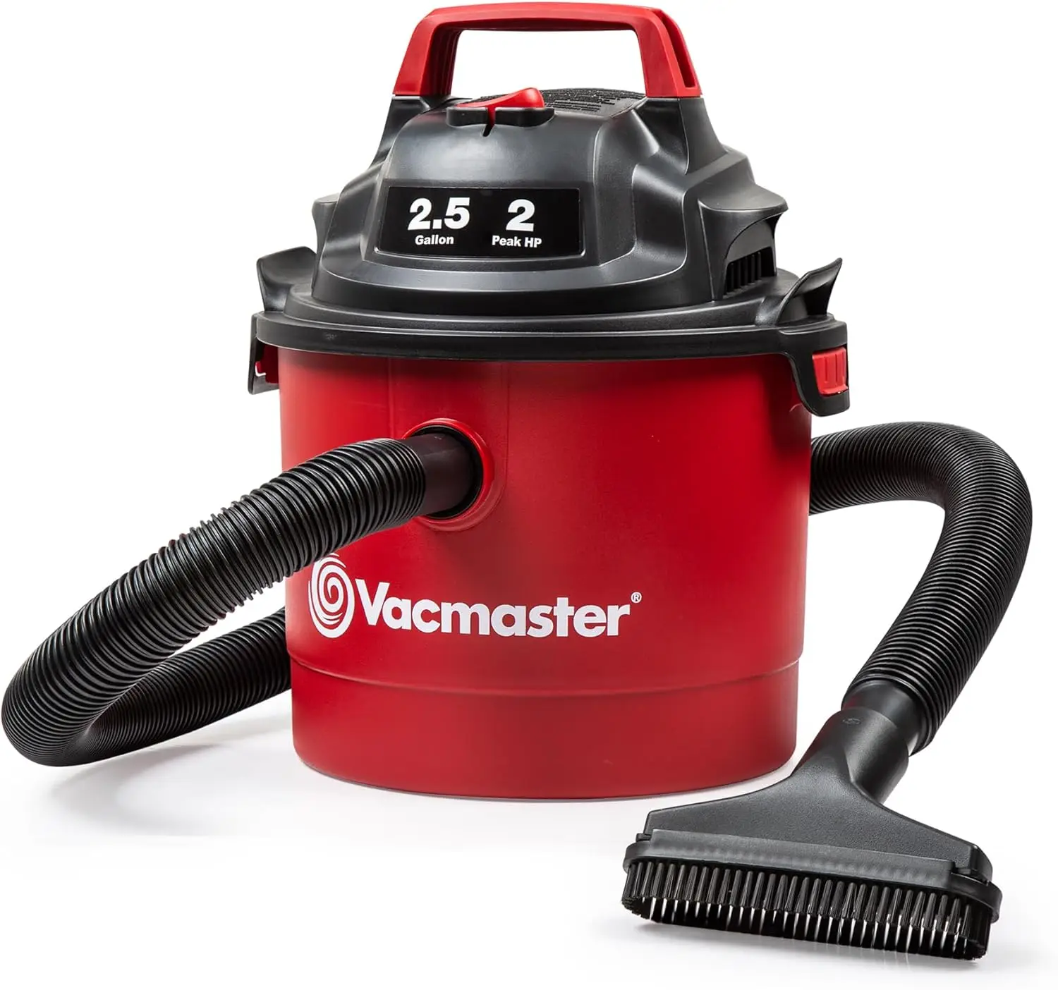 

2.5-Gallon Wall-Mountable Wet/Dry Vacuum with 2 Peak HP for Home and Garage Cleaning