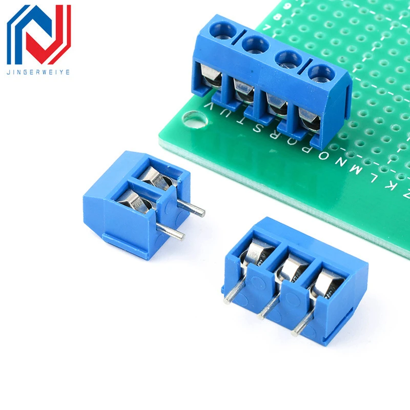 20Pcs/Lot Blue KF301-2P PCB Screw Terminal Block Connector Pitch 5.0mm Straight Pin KF301 2Pin Spliceable Terminal Block Adapter