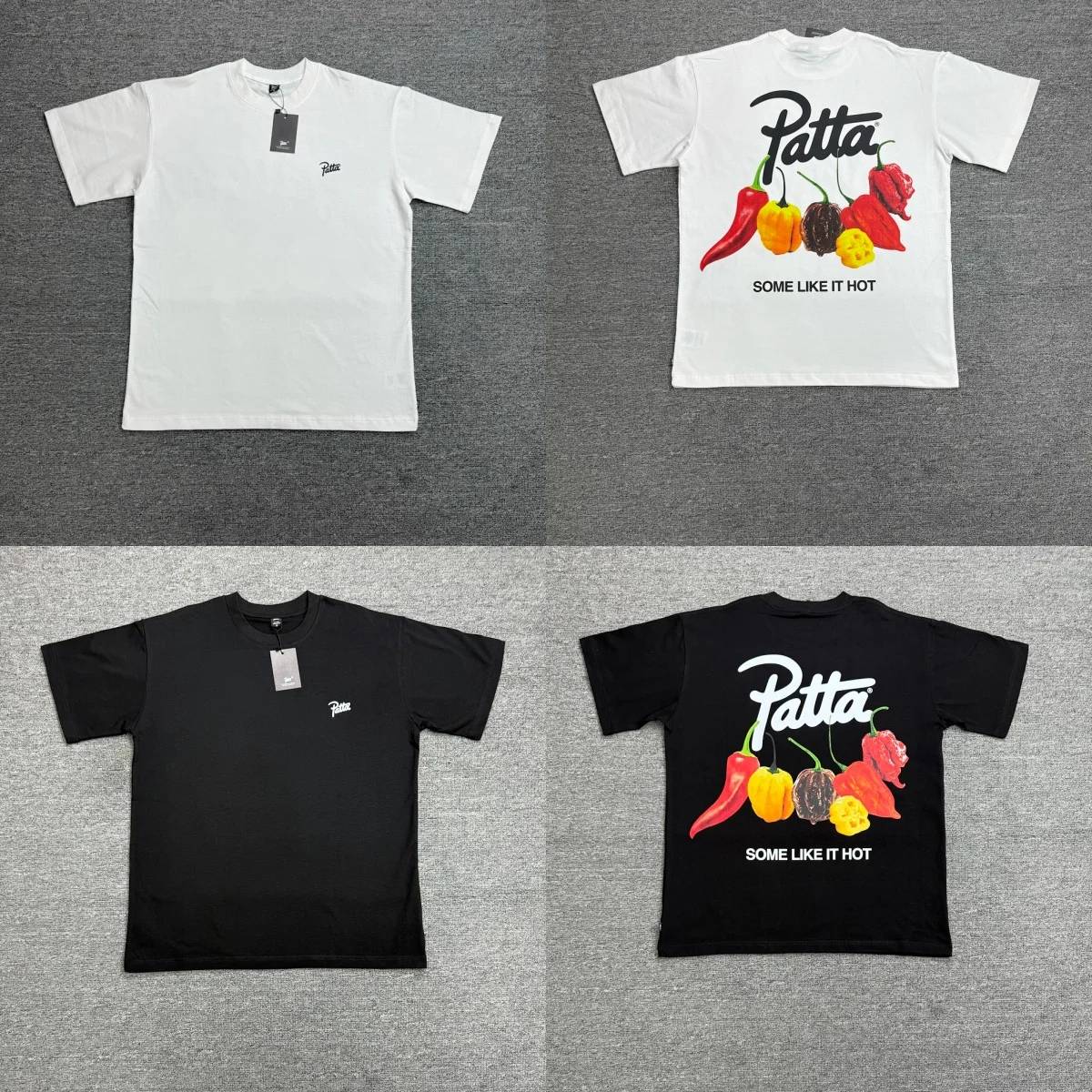 Vintage Streetwear Graphic Tees White Cotton Multi Color Chili Pepper Back Print Oversized T Shirts Men Women Summer Casual Tops