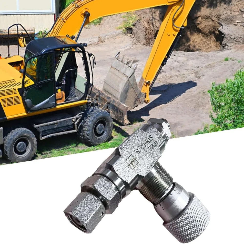 3/8 Inch Port Size Hydraulic Flow Control Valve M14 Thread Connector Alloy Steel Construction Bidirectional Restrictor Valve
