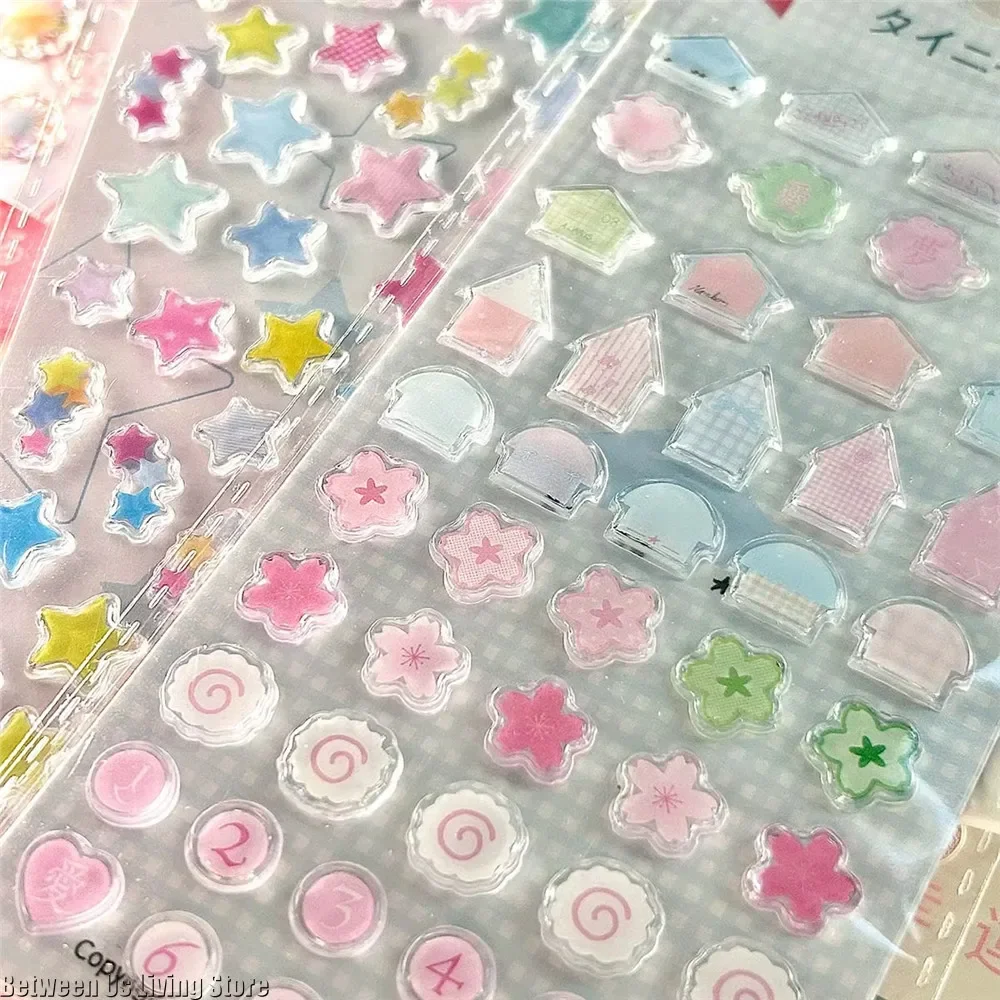 Decorative Stickers for Journal, 3D Clover & Strawberry Stickers, DIY Craft Supplies, Fireworks Design