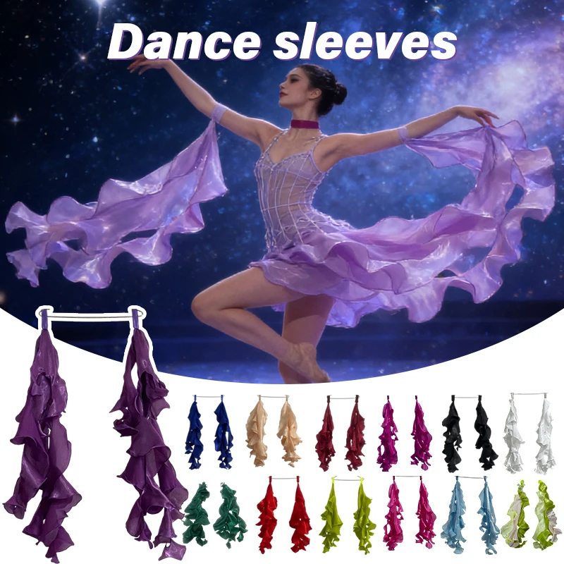 

1 Pair Modern Dance Sleeves Ballroom Dance Wrist Ribbon Floating Sleeve Performance Competition Dance Arm Decor Accessories