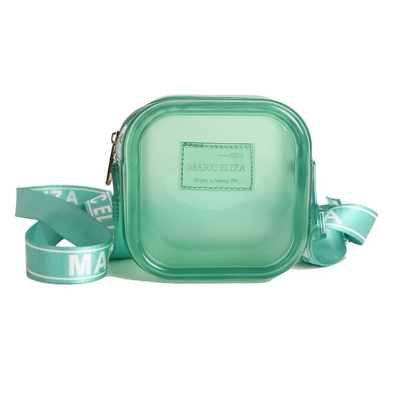 

2025 New Women's Shoulder Bag PVC Messenger Bag Waterproof Jelly Shoulder Bag Clear Square Pouch Zipper Coin Cosmetic Bags