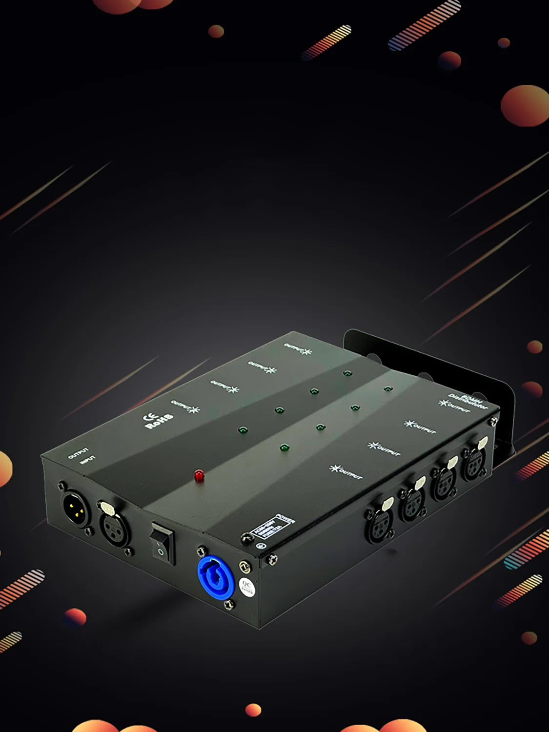 DMX512 Lighting Amplifier Wedding Stage Performance Equipment One in Four Eight Out Photoelectric Isolation Signal Distributor