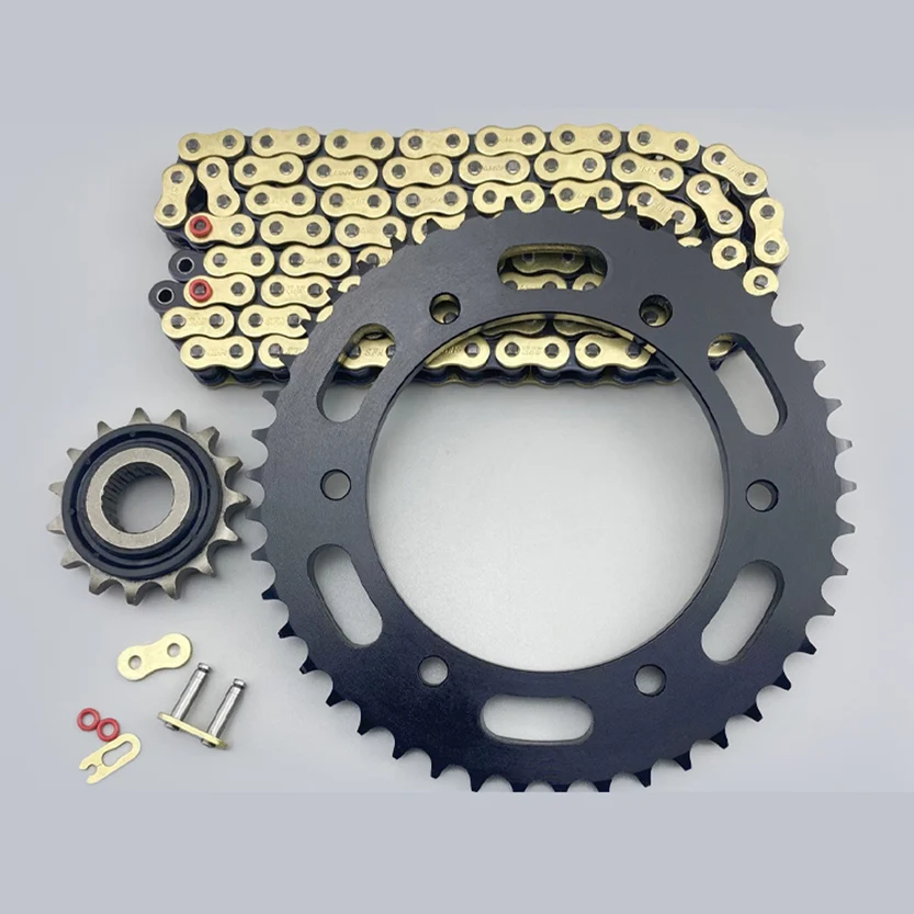 

HIGH PERFORMANCE Durable GOLD O-RING 428H CHAIN & SILENT SPROCKET KIT RACING PARTS for YAMAHA FAZER YBR YS 250 YBR250 YS250