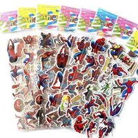 6PCS/set Spiderman Stickers toys 3D Children's Anime Cartoon Bubble Paste Thicken The Reward Stickers Kids Toys Gifts