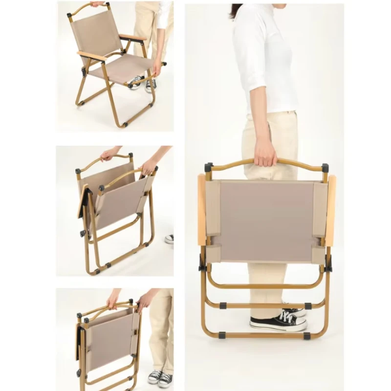New outdoor fishing folding chair with Oxford aluminum alloy bracket bearing 190kg camping picnic comfortable chair