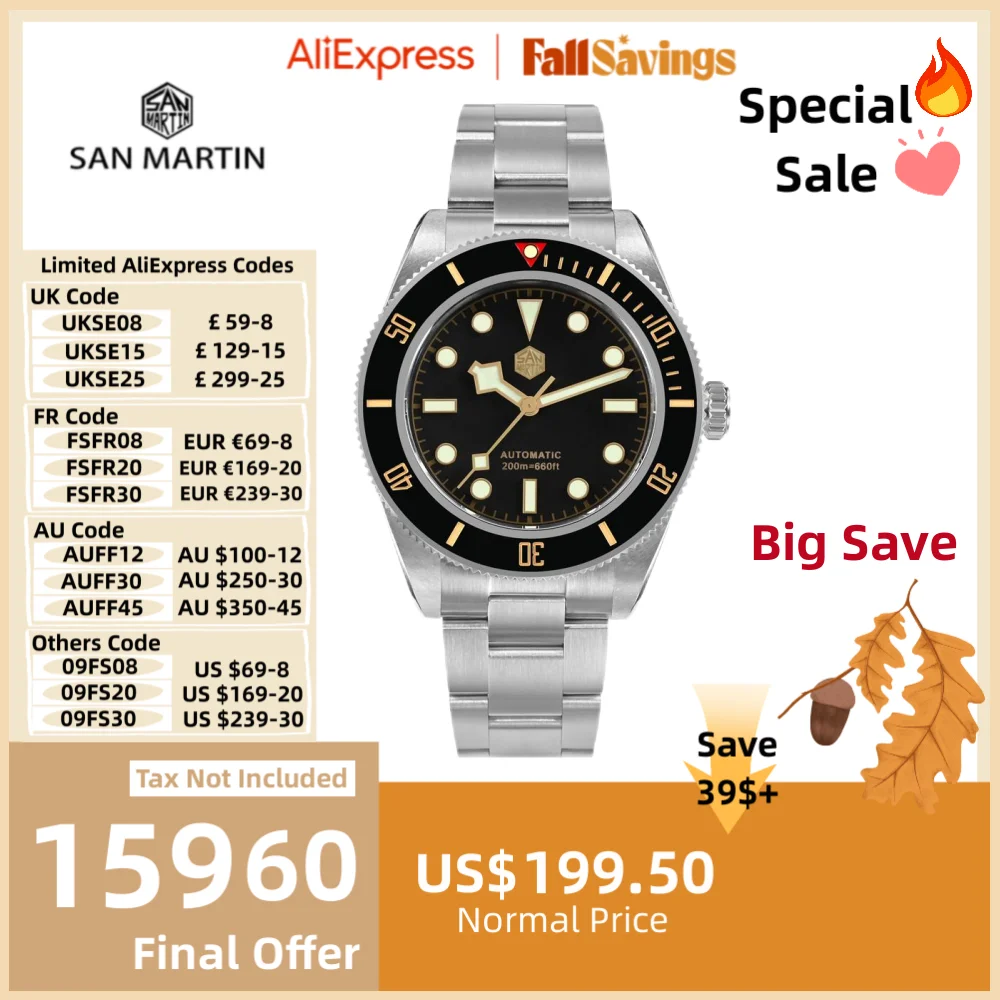 San Martin 40mm NH35 Reloj de bu