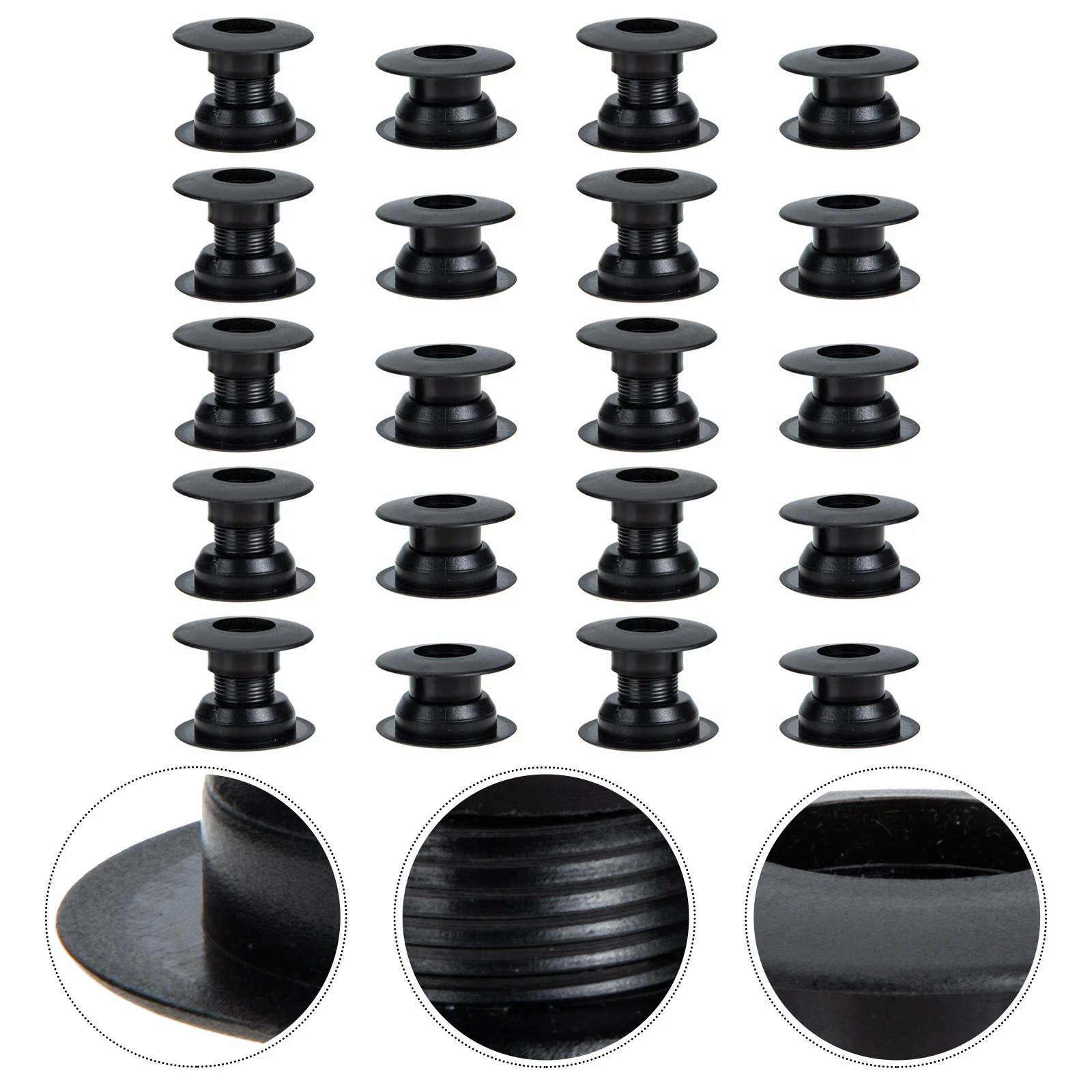 

10 Pairs Foosball Table Parts Accessories Soccer Balls Bushings Black Football Shaft