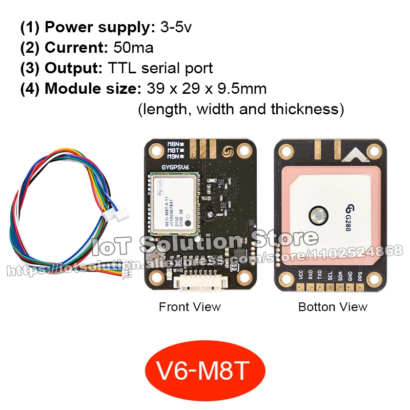 GY-GPSV3-M8T / NEO-M8T / NEO-M9N GPS-Modul – Für Genaue Positionsbestimmung