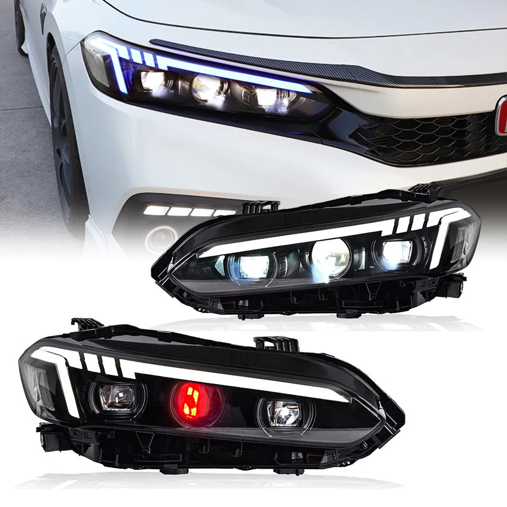 

Car Lights For Honda Civic/Hatchback 2022-UP 11th Gen With Devil Eyes LED HeadLamps Assembly Projector Start-up Animation