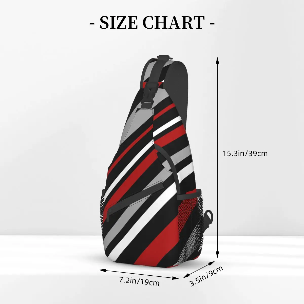 Diagonal Stripes Sling Bags Chest Crossbody Shoulder Sling Backpack Outdoor Sports Daypacks Abstract Geometric Casual Satchel