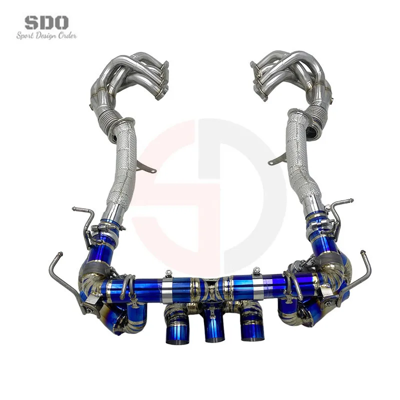 OEM  Full Exhaust for  458 V8 4.5L 2013-2016 Valvetronic Muffler Free Flow Downpipe Stainless Steel Manifold Titanium