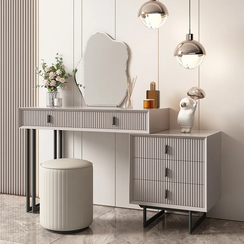 

Dresser Light Luxury Vanity Table Make Up Bedroom Comfortable Wooden Dressing Table Dresser Cabinet Storage Home Furniture