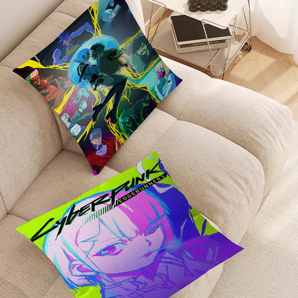 Anime Figure C-CyberpunkS-E-Edgerunners Pillow Anime Pillow Sofa Bed Head Pillow Cover Cushion Cover 45x45 Cm Fashion