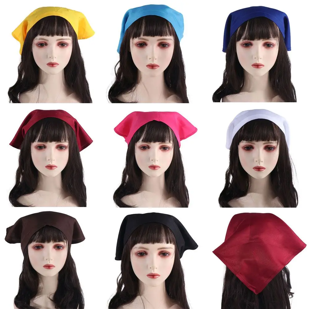 

Kitchen Supplies Triangle Kitchen Work Cap Thread Gluing Cotton Work Turban Hat Japanese Multiple Colors Waitress Hat Restaurant