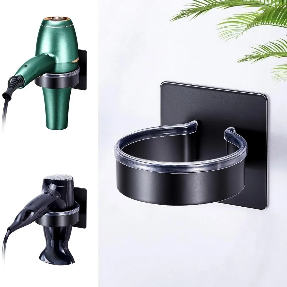 Soporte para Secador de Pelo Sin Perforaciones, Impermeable, Multifuncional, con Fuerte Adhesión, Soporte de Pared para Secador de Pelo