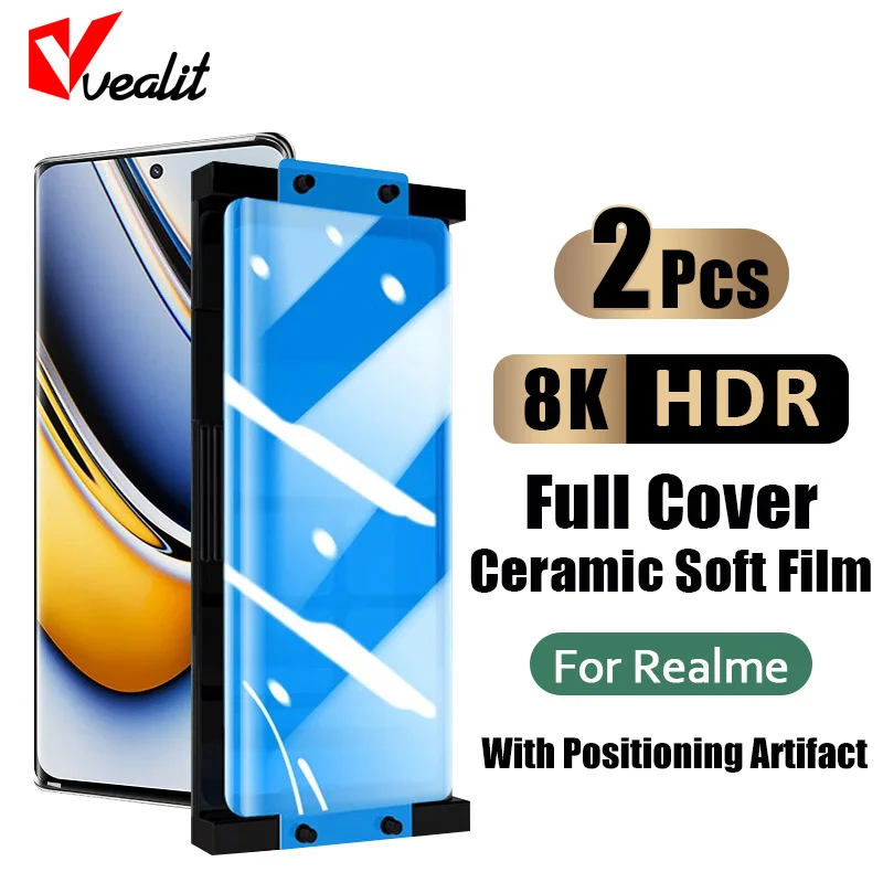 

2Pcs Curved Soft Ceramic Film For Realme 11 10 Pro Plus GT Explorer Master Screen Protector For Realme GT5 Pro Protective Film