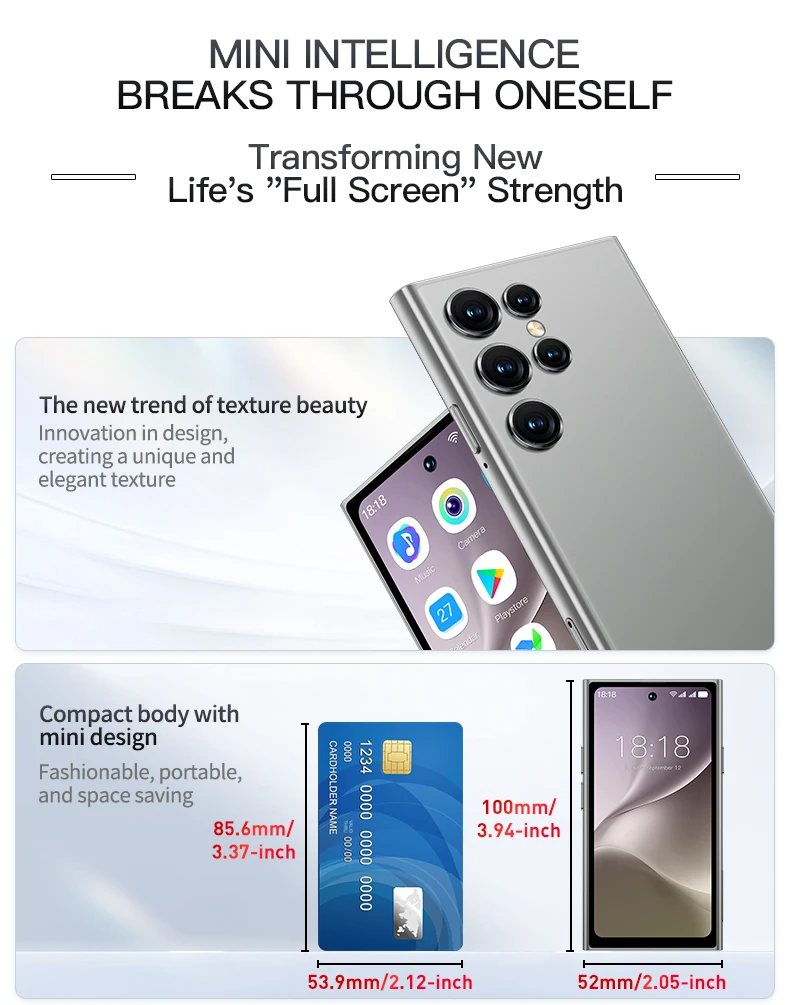ONEMYTH S25 Pro 3G Smartphone 4.0inches MTK 2GB RAM 16GB ROM Dual SIM Card 5MP 2000mAh Type-C Android Cellphone Face Unlock