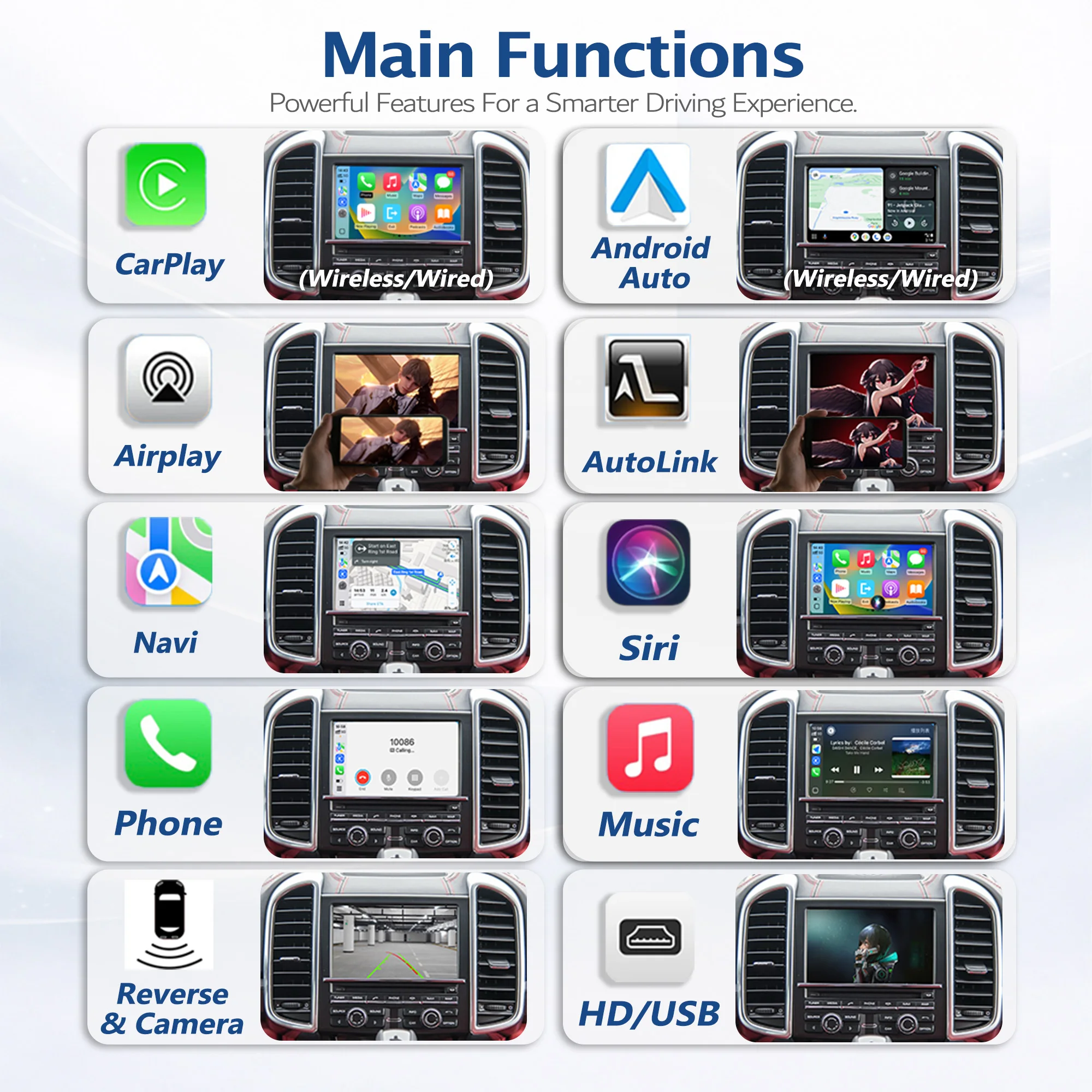 CodeLynk Wireless Carplay Kits for Porsche PCM3.0 Car Video Screen Mirror Wireless Android Auto Interface Bluetooth