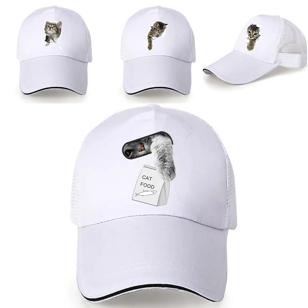 

Male Hip Hop Caps Golf Tennis Cap Women Baseball Hats Outdoor Running UV Protection Mesh Sun Hat Dad Snapback Hat Cat Series
