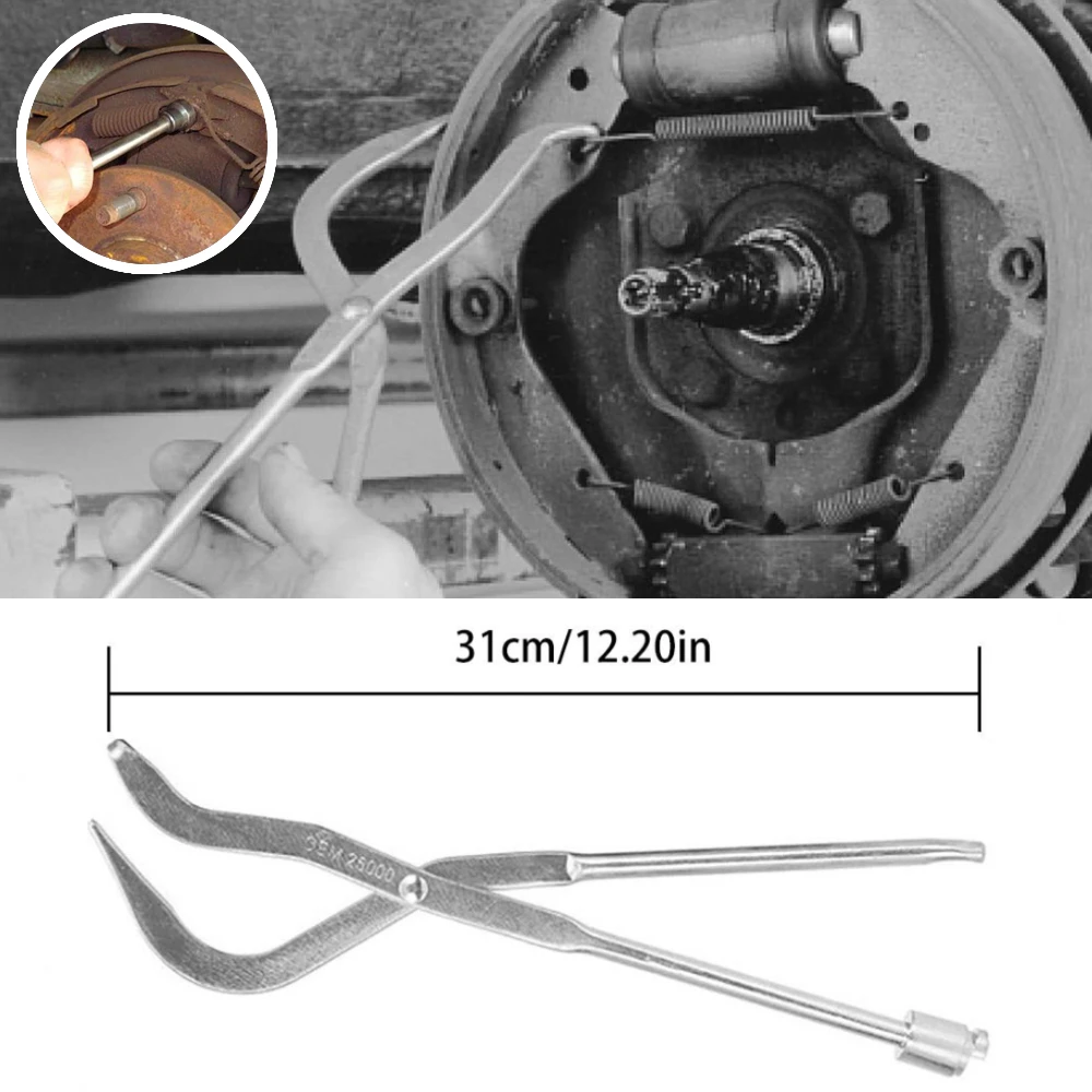 Herramienta de reparación de 31 cm para la extracción e instalación de muelles de retorno de zapatas de freno de tambor de vehículos, herramienta de taller para coches