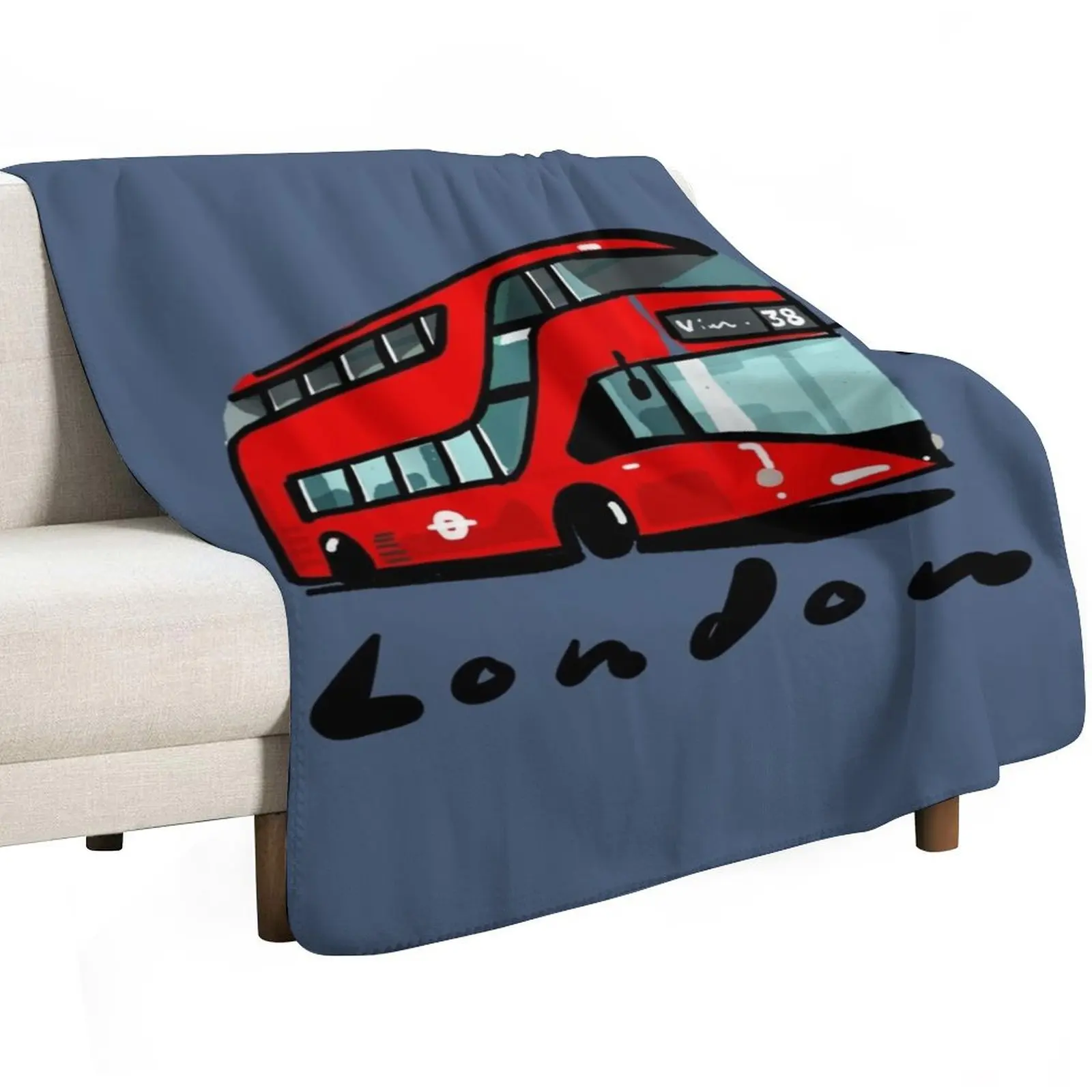 London red bus double decker Throw Blanket Decoratives Cute Plaid Soft Flannel Blankets For Bed Comforter Blankets