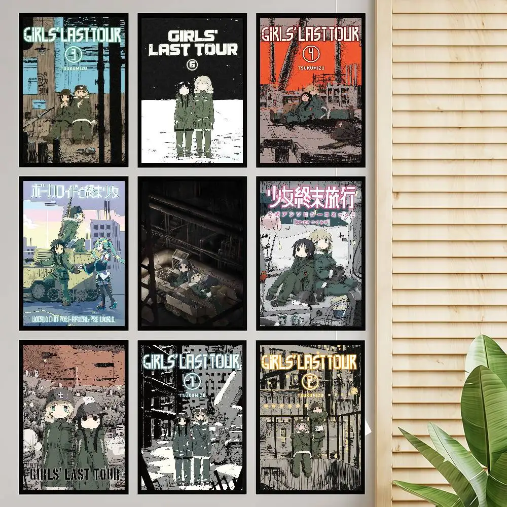 Girls Last Tour Anime Selbstklebendes Kunstposter Whitepaper Drucke Poster Kunstwerk Ästhetische Kunst Wandmalerei