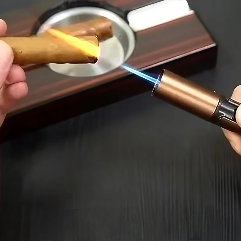 

New HONEST Metal Torch Windproof Lighter Inflatable Pen Lighter Jet Flame Lighter Kitchen Barbecue Camping Men's Small Tool