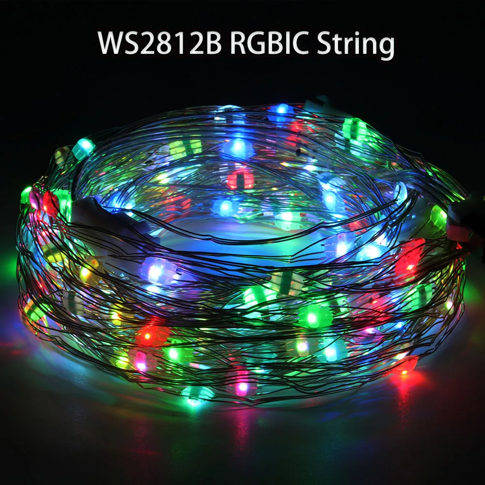 WS2812B DC5V RGBIC LED łańcuch świątecznych lampek oświetlenie imprezowe dekoracje urodzinowe Dreamcolor String adresowalne indywidualnie IC