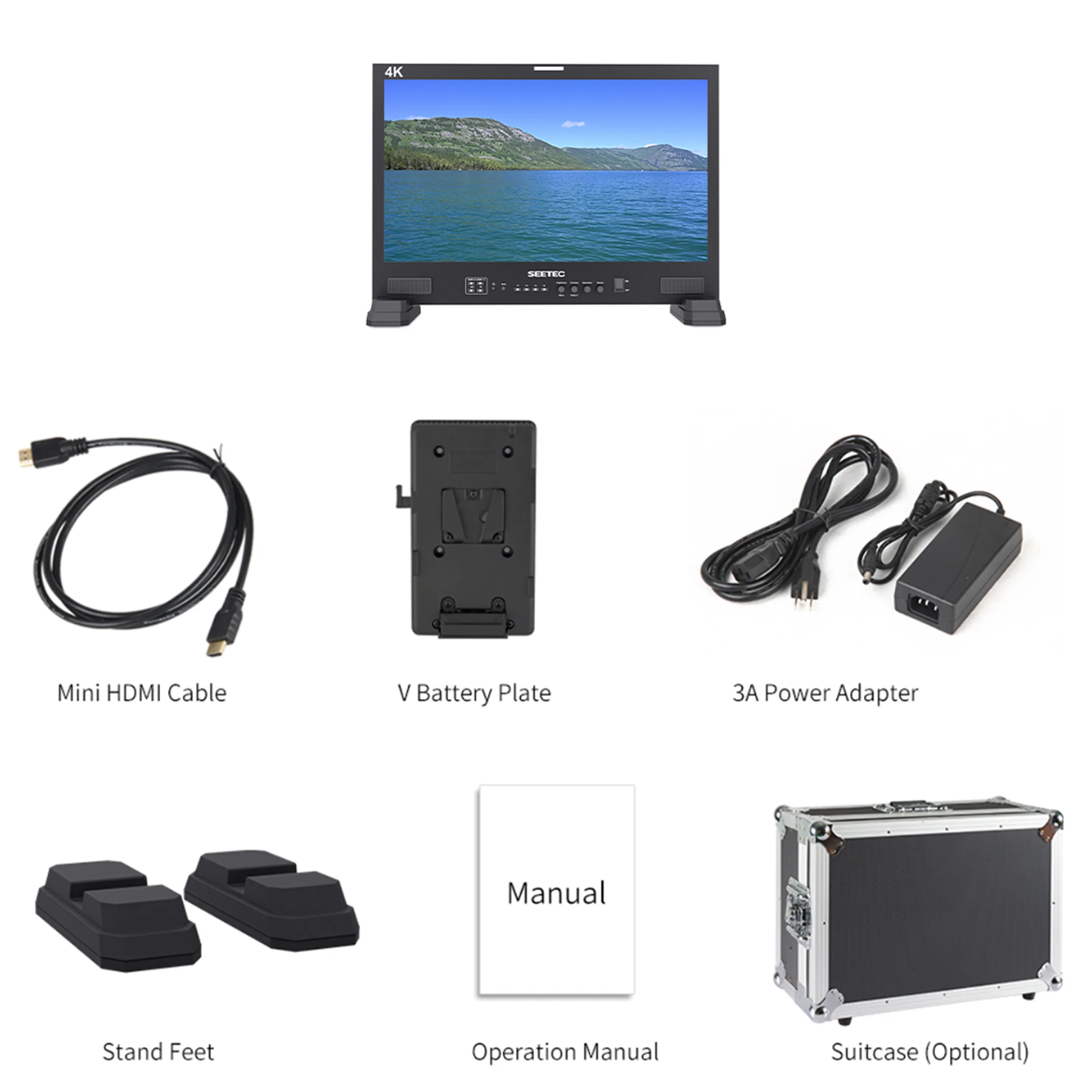 شاشة SEETEC LUT215 مقاس 21.5 بوصة ثلاثية الأبعاد LUT لمخرج البث HDR IPS لوحة SDI HDMI OEM المصنع مباشرة مع تخصيص الشعار