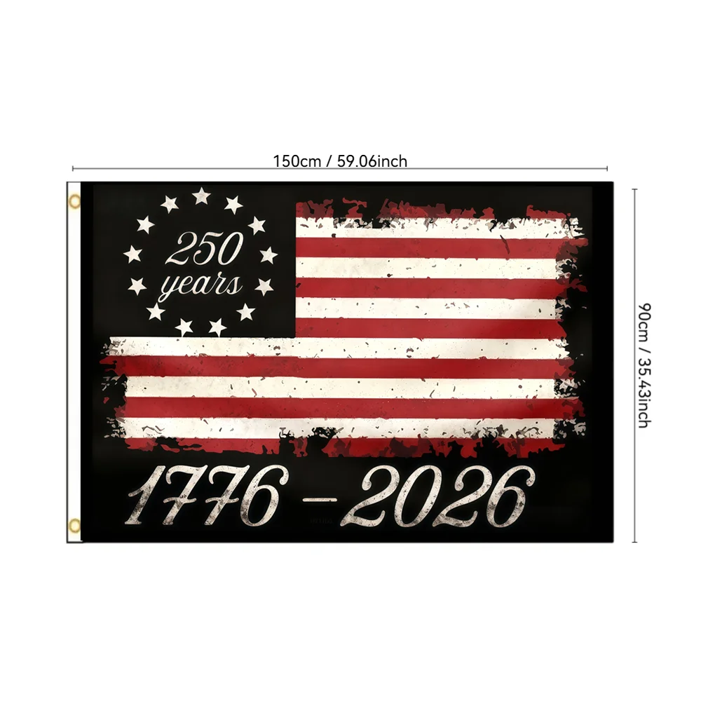 

USA 250 Year Anniversary Flag 1776-2026, Vintage American Flag 2x3ft 3x5ft Banner for Outdoor Indoor, Durable Home Garden Decor