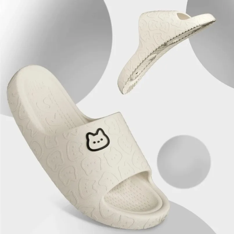 

Домашние тапочки женские House Cloud Cat Kitten Забавные летние сандалии мужские шлепанцы пляжные нескользящие мягкие туфли на плоской подошве женские мужские шлепанцы