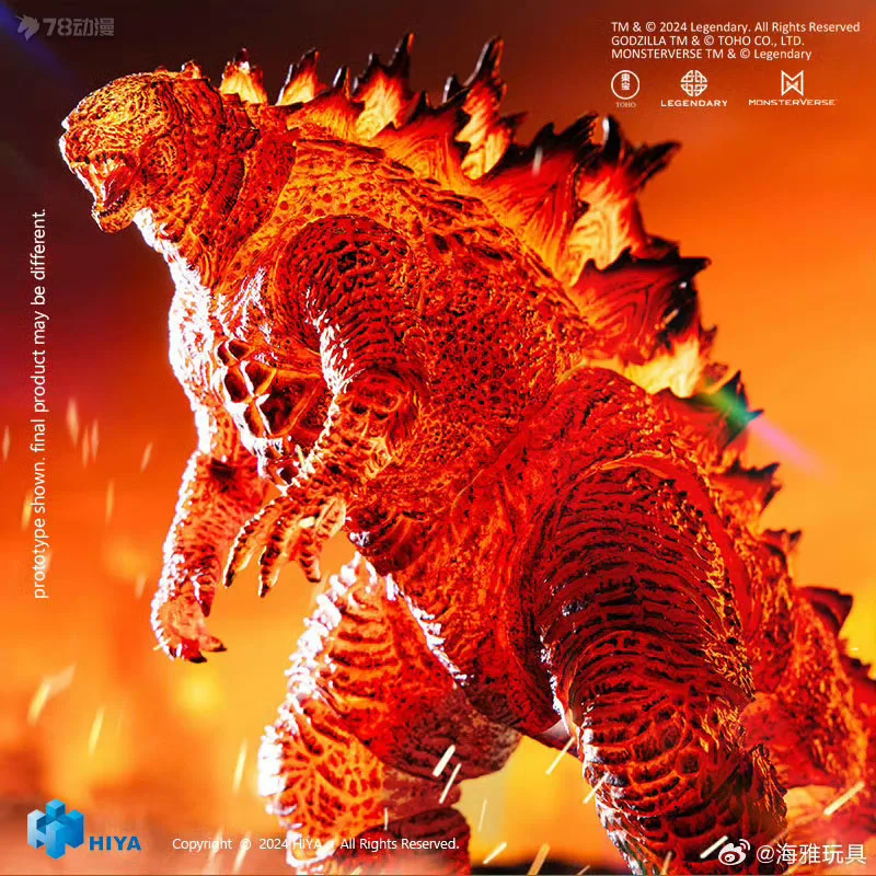 HIYA Original Burning Godzilla Battle Ver. ألعاب شخصيات الرسوم المتحركة مقاس 180 ملم للأولاد هدية عيد الميلاد وحلي نموذجية قابلة للجمع