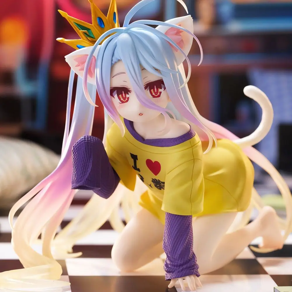 Kitty Shiro Figur Japanischer Anime NO GAME NO LIFE PVC Figur Modell Manga Animation Garage Kits Spielzeug Ornamente ACG Collection